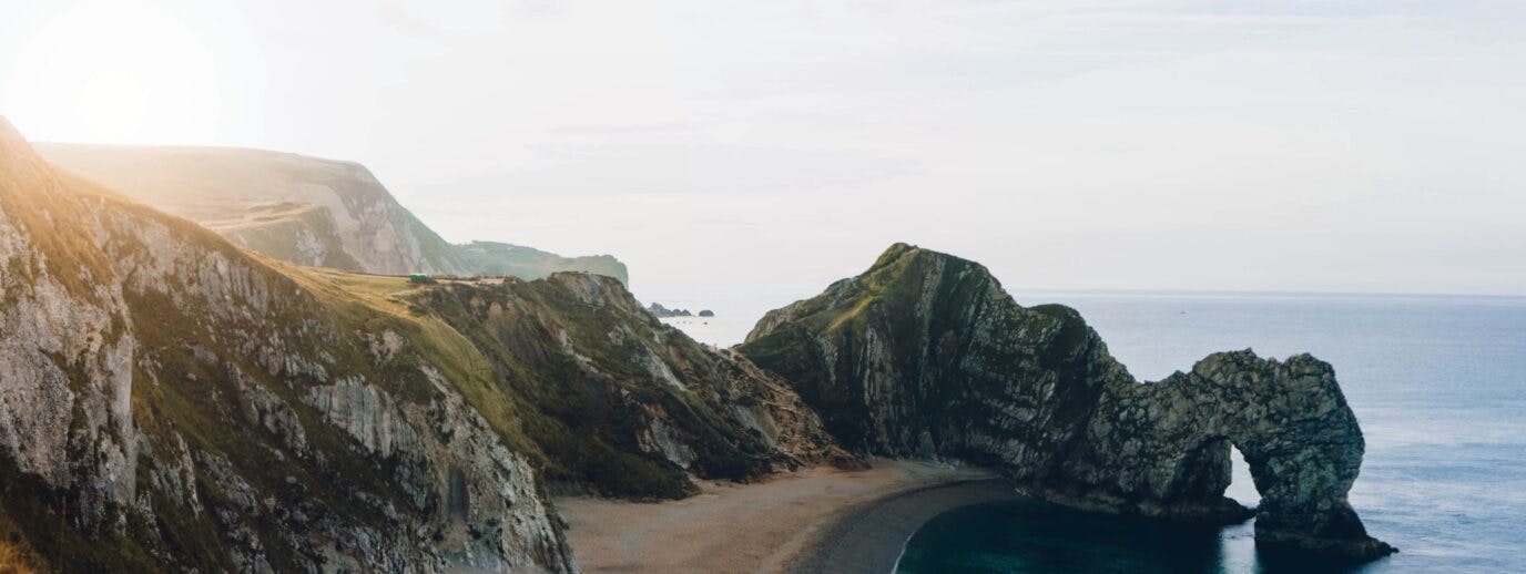 A view of a beach on the Jurassic Coast in Dorset